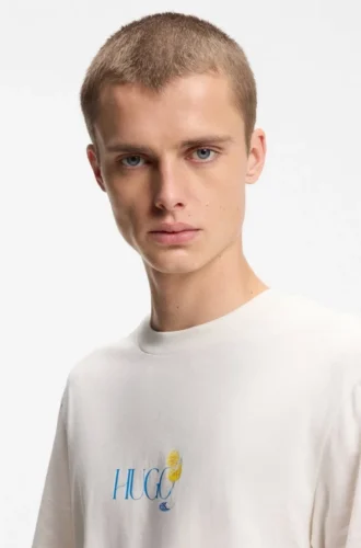 T-shirt i bomullsjersey med tryck på baksidan