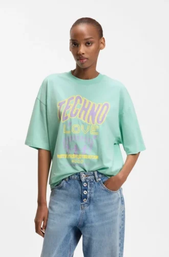 T-shirt i bomullsjersey med tryckt motiv