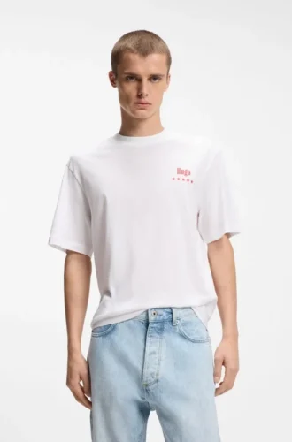 T-shirt i bomullsjersey med tryckt motiv