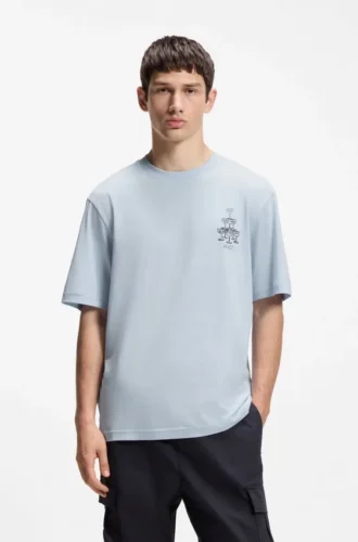 T-shirt i bomullsjersey med tryckt motiv