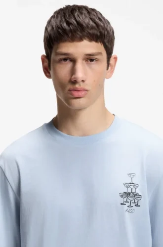 T-shirt i bomullsjersey med tryckt motiv