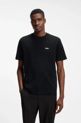 T-shirt i bomullspiqué med heltryck