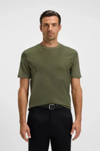 T-shirt i geometrisk jacquard i merceriserad bomull