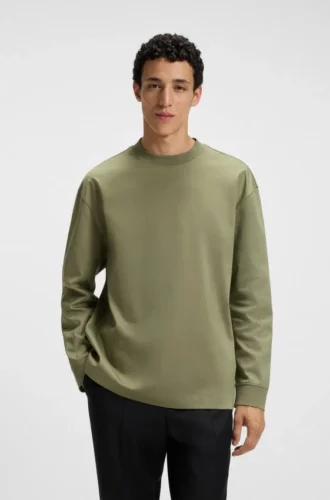 T-shirt i merceriserad bomull med avslappnad passform