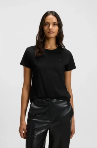 T-shirt i merceriserad bomull med Double B-monogram