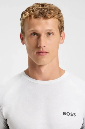 T-shirt i mesh-jersey med slim fit och färgblockering