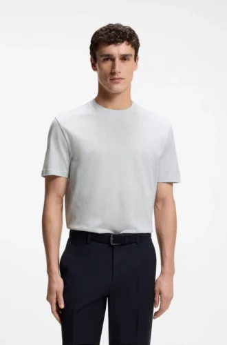T-shirt i normal passform i bomull med upphöjd jacquardstruktur