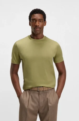 T-shirt i normal passform i merceriserad bomull