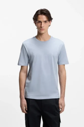 T-shirt i slim fit med merceriserad bomull