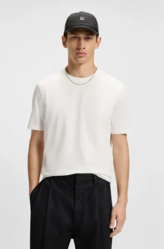 T-shirt i slim fit med merceriserad bomull