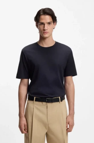 T-shirt i slim fit med merceriserad bomull