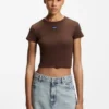 T-shirt i smal passform med logotyp i stretchbomull