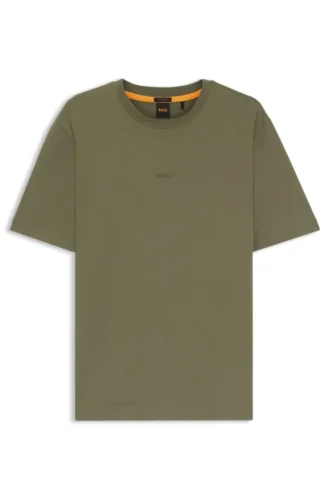 T-shirt i stretchbomull med kontrastlogotyp