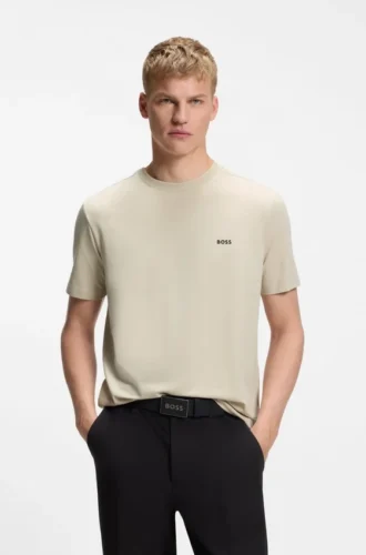 T-shirt i stretchbomull med logodetalj
