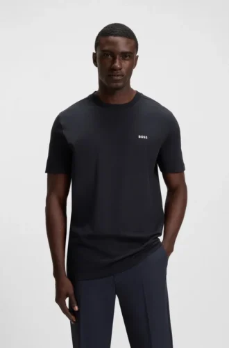 T-shirt i stretchbomull med logodetalj