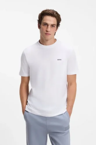 T-shirt i stretchbomull med logodetalj
