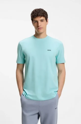 T-shirt i stretchbomull med logodetalj