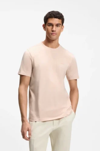 T-shirt i stretchbomull med logodetalj