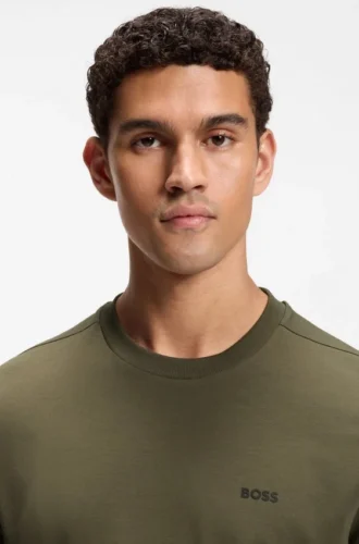 T-shirt i stretchbomull med logodetalj