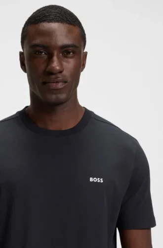 T-shirt i stretchbomull med logodetalj
