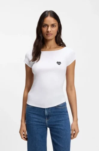 T-shirt i stretchbomull med slim fit och tryck