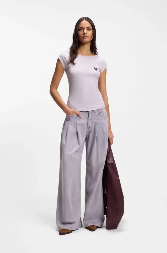 T-shirt i stretchbomull med slim fit och tryck T-shirt i stretchbomull med slim fit och tryck