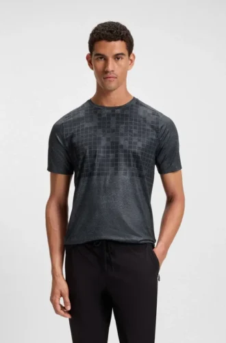 T-shirt i stretchmesh med smal passform och heltryck
