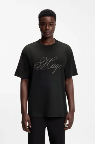 T-shirt med broderad logotyp i bomullsjersey
