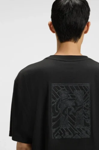 T-shirt med broderad logotyp i bomullsjersey