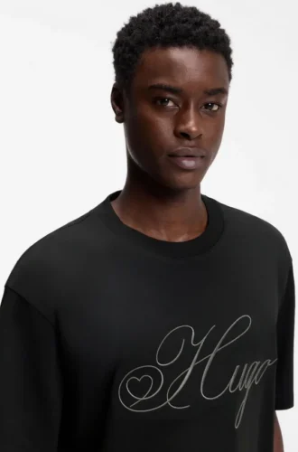 T-shirt med broderad logotyp i bomullsjersey