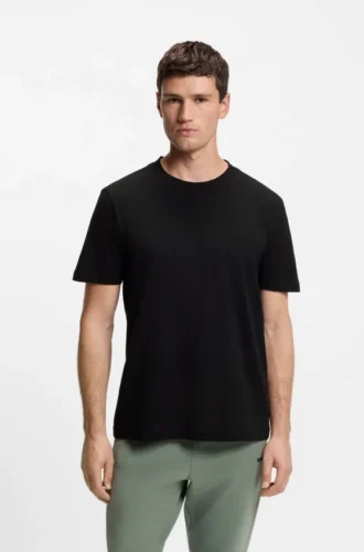 T-shirt med broderad logotyp i bomullspiqué