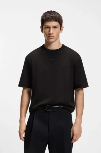T-shirt med broderad logotyp i stretchbomull
