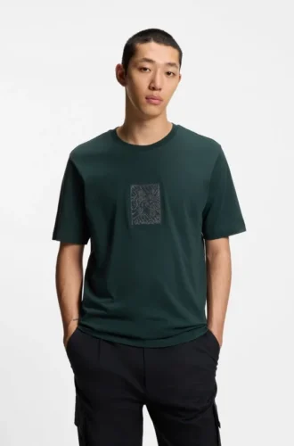 T-shirt med broderat motiv i bomullsjersey