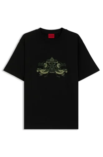 T-shirt med broderat motiv i bomullsjersey