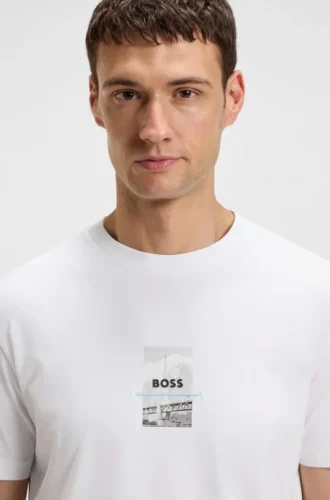 T-shirt med fototryck i stretchbomull