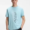 T-shirt med geometriskt mönster i stretchbomull