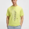 T-shirt med geometriskt mönster i stretchbomull