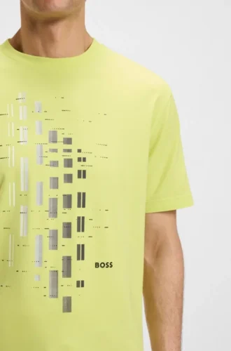 T-shirt med geometriskt mönster i stretchbomull