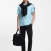 T-shirt med geometriskt mönster i stretchbomull