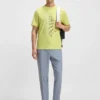 T-shirt med geometriskt mönster i stretchbomull