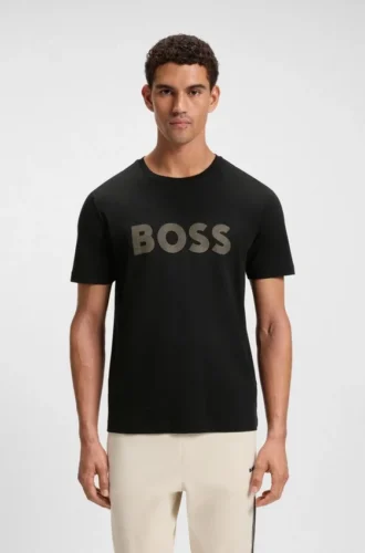 T-shirt med glansigt logotryck i Pima-bomull