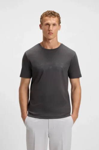 T-shirt med glansigt logotryck i Pima-bomull