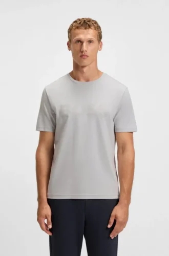 T-shirt med glansigt logotryck i Pima-bomull