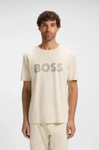 T-shirt med glansigt logotryck i Pima-bomull