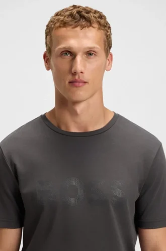 T-shirt med glansigt logotryck i Pima-bomull