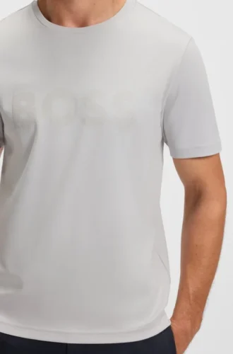 T-shirt med glansigt logotryck i Pima-bomull