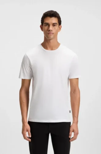 T-shirt med kort ärm i slim fit av merceriserad bomull