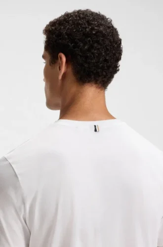 T-shirt med kort ärm i slim fit av merceriserad bomull