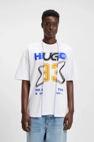 T-shirt med lager-på-lager-effekt i bomullsjersey