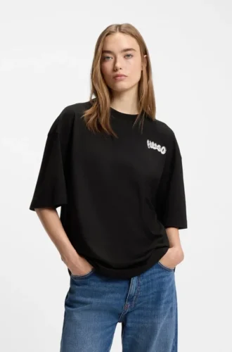 T-shirt med logotryck i bomullsjersey